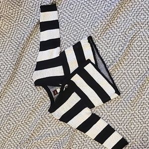 Tea Collection Black and White Striped Cardigan Size XS / 2-3